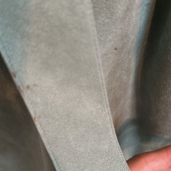 Vintage early 70s Abe Schrader Mint Green Ultra Suede Sleeveless Dress - Picture 4 of 8